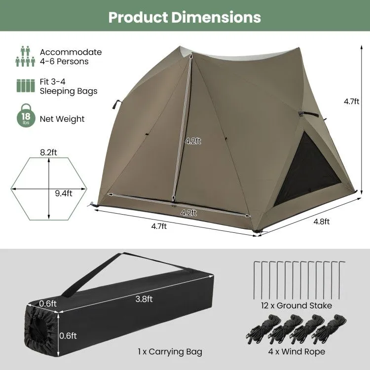 3 On-time delivery Tent with Pop-up and Quick shipping Skylight Rainfly Family Windows 6-Sided Doors