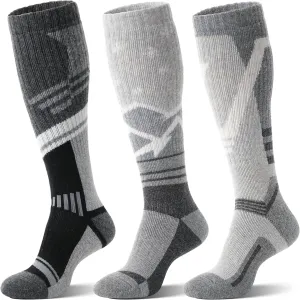 3 Pairs Merino Wool Ski Socks Thermal Warm Winter Thick Knee High Snowboarding Skiing Socks for Women Men