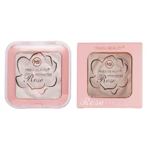 3D Sculpting Highlighter Palette, Natural Radiance Baked Powder, Floral Embossing, 24H Waterproof, Face & Body Glow (#03)