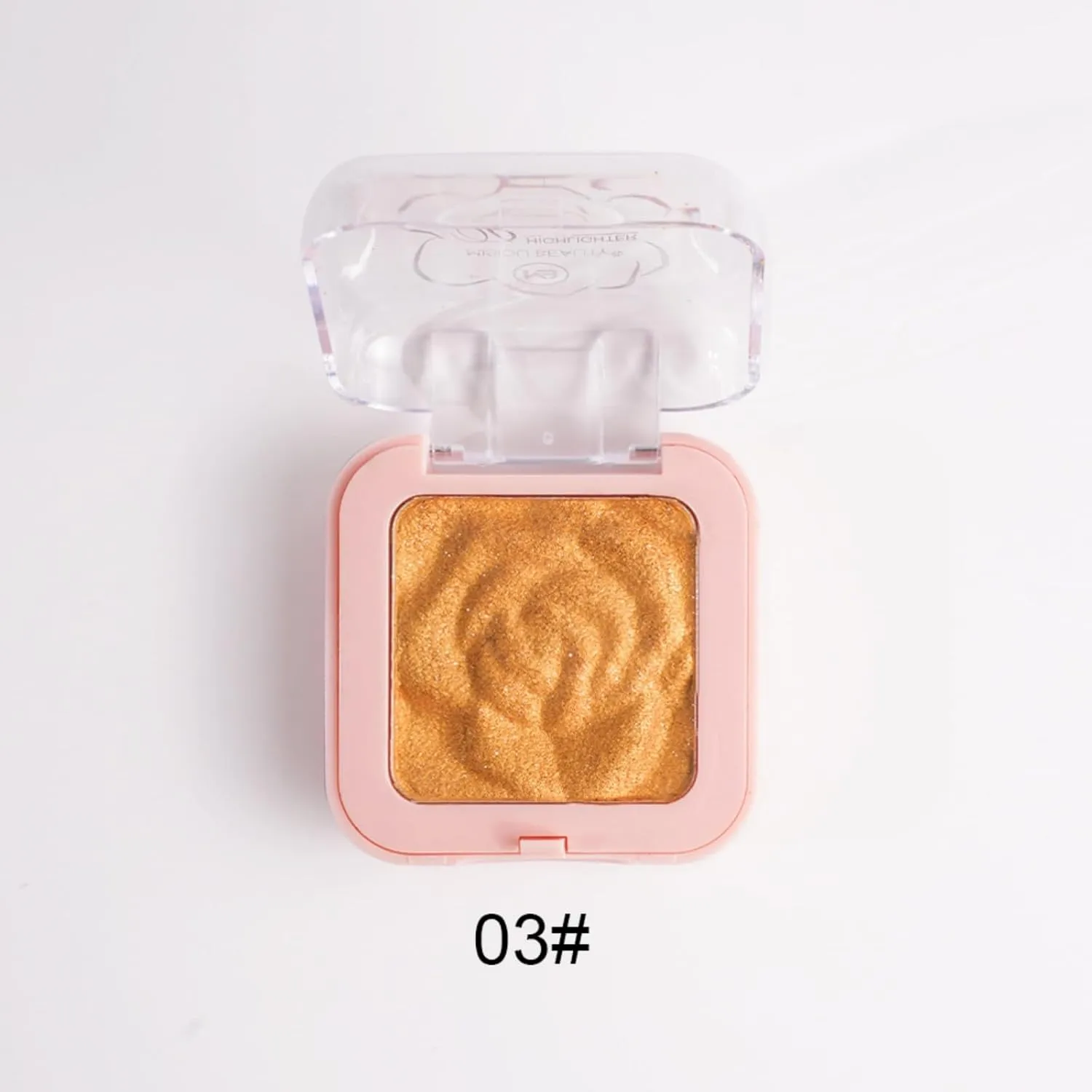 3D Sculpting Highlighter Palette, Natural Radiance Baked Powder, Floral Embossing, 24H Waterproof, Face & Body Glow (#03)