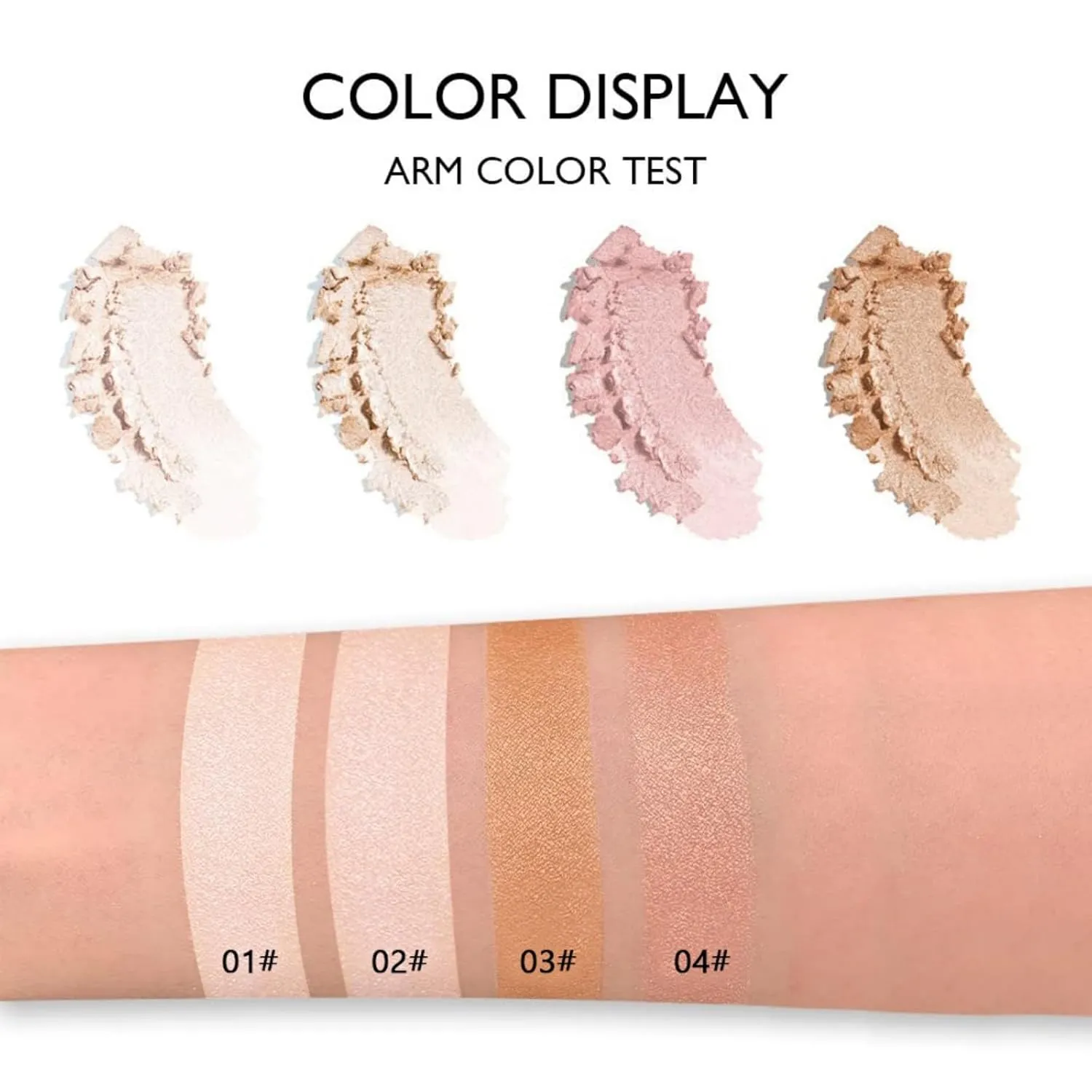 3D Sculpting Highlighter Palette, Natural Radiance Baked Powder, Floral Embossing, 24H Waterproof, Face & Body Glow (#03)