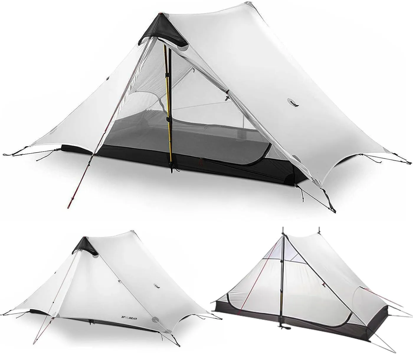 3F UL Gear Lanshan Ultralight 1-Person or 2-Person Backpacking Tent, 3-Season or 4-Season, Outdoor Lightweight Waterproof Professional Tent, Trekking, Kayaking, Climbing, Hiking