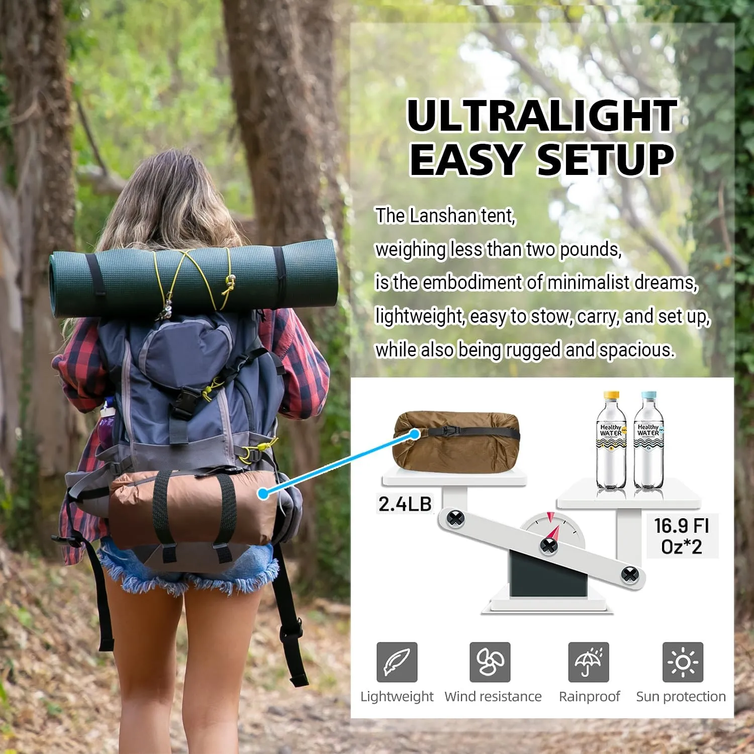 3F UL Gear Lanshan Ultralight 1-Person or 2-Person Backpacking Tent, 3-Season or 4-Season, Outdoor Lightweight Waterproof Professional Tent, Trekking, Kayaking, Climbing, Hiking