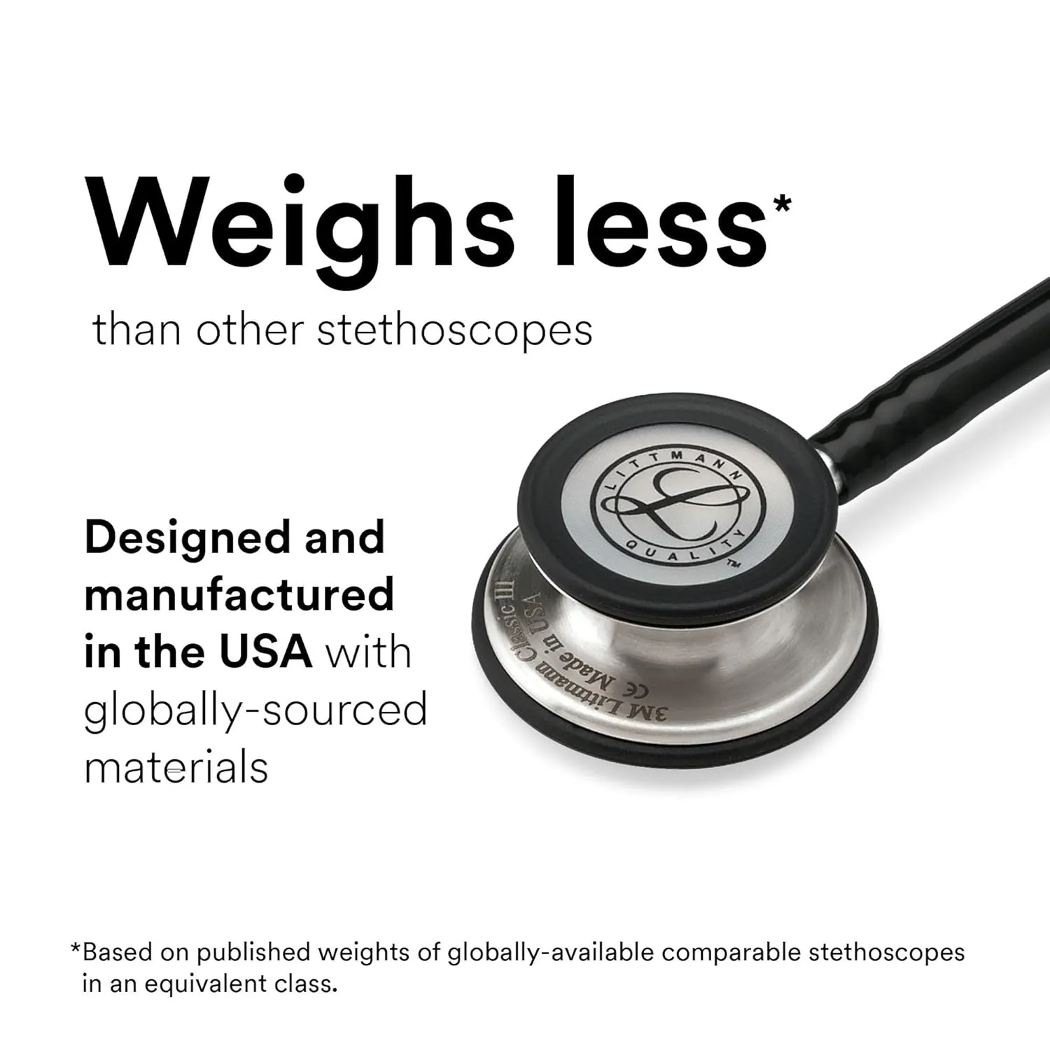 3M Littmann Classic III Monitoring Stethoscope, 5621, More Than 2X as Loud, Weighs Less, Stainless Steel Chestpiece, 27' Grey Tube