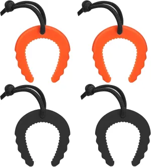 4 Pcs First Responder Door Stops, Door Jam for Law Enforcement, Police, Emergency Medical Services, Stops Doors from Closing, Door Pinch Guard with Nylon Cord Attachments (2 Black 2 Orange)