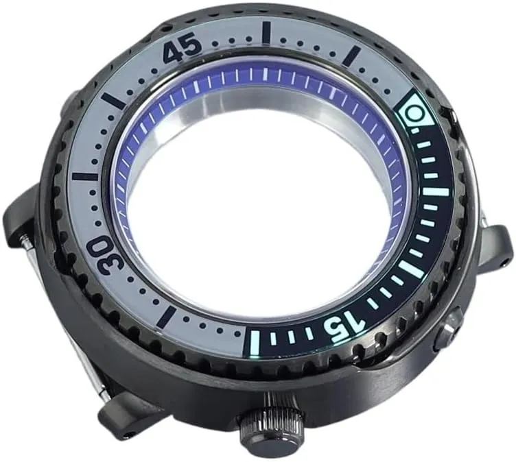 43mm Watch Case Canned C3 Luminous bezel For Small Tuna Baby For Seiko NH35 NH36 NH34 4R36 Movement Diving Replace Cases Waterproof Watch case