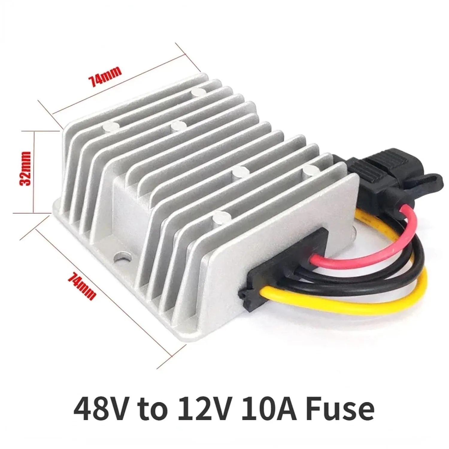 48V to 12V 13.8V 5A-60A Power Converter 36V 48V to 12V DC DC Step Down Voltage Regulator Golf Cart Buck Module with CE RoHS DC DC Buck Voltage Regulator(48V to 12V 10A Fuse)