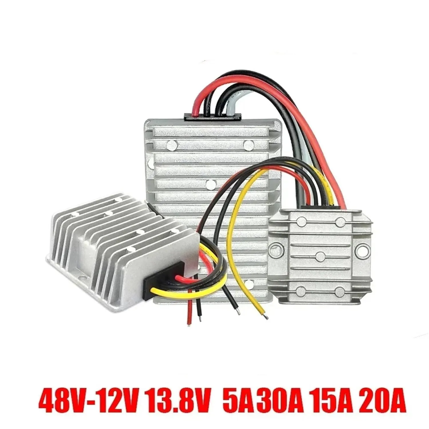 48V to 12V 13.8V 5A-60A Power Converter 36V 48V to 12V DC DC Step Down Voltage Regulator Golf Cart Buck Module with CE RoHS DC DC Buck Voltage Regulator(48V to 12V 10A Fuse)
