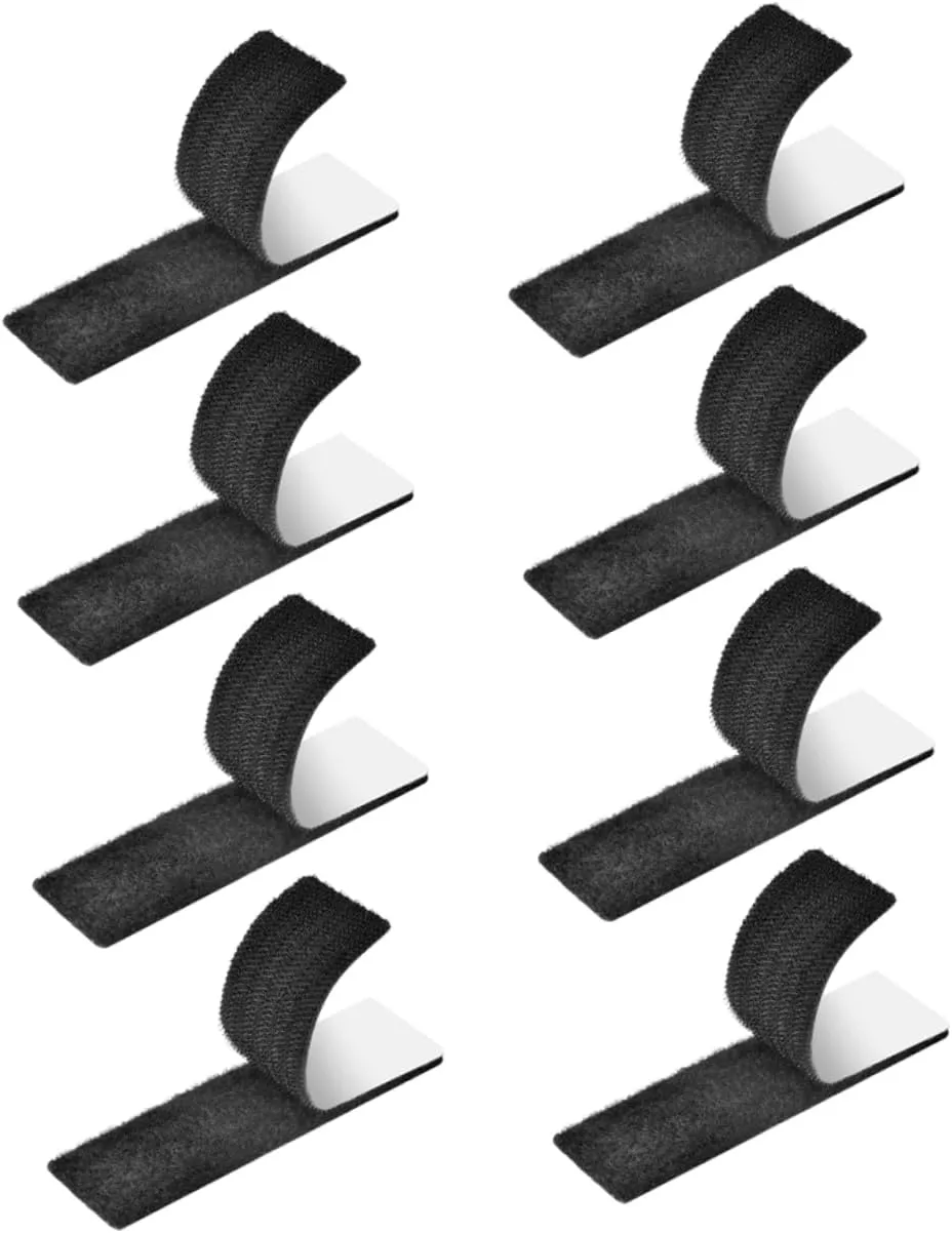4sets 8pcs Double Sided Adhesive Hook Loop Tape Pads Strong Stickers for Secure Sofa Bed Sheets and Carpet for Home Office Kitchen and Workshop Use 8pcs*4