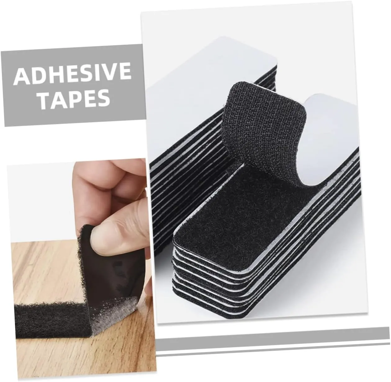 4sets 8pcs Double Sided Adhesive Hook Loop Tape Pads Strong Stickers for Secure Sofa Bed Sheets and Carpet for Home Office Kitchen and Workshop Use 8pcs*4
