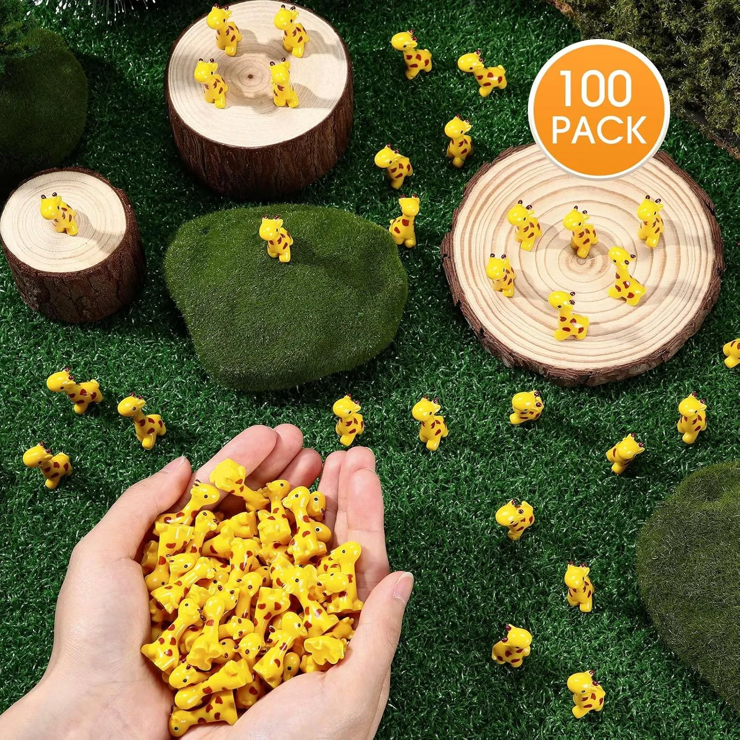 50 Pcs Mini Resin Giraffe Tiny Giraffe Resin Ornaments for Garden Home Decoration Zoo Animal Micro Landscape Ornaments Kit Fairy Dollhouse Accessories (Classic)