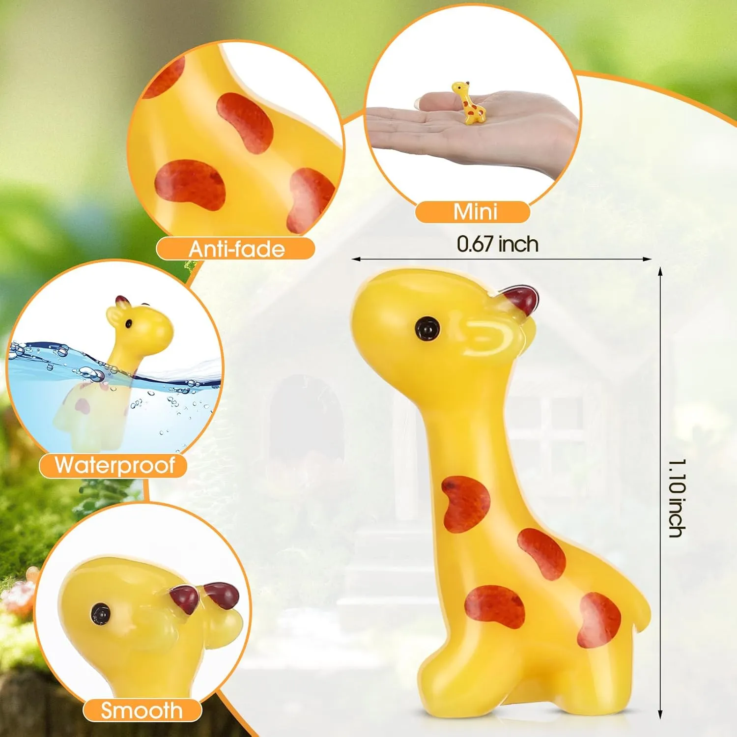 50 Pcs Mini Resin Giraffe Tiny Giraffe Resin Ornaments for Garden Home Decoration Zoo Animal Micro Landscape Ornaments Kit Fairy Dollhouse Accessories (Classic)