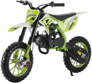 50CC Dirt Bike, Youth Off-Road Pocket Rocket Bike with Rear Disc Brakes, Gas Powered Motor Bike with 1.25kW Engine & 40km/h, Front Rear Disc Brakes, Mini Pit Bike Gift for Boys Girls Green