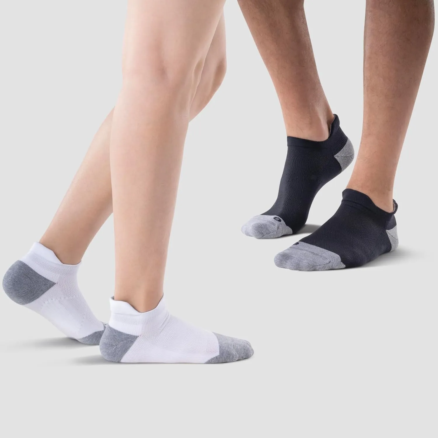 6 Pairs Cushioned Ankle Socks with Heel Tab - Compression Low Cut Athletic Running Socks, Anti-Blister, Seamless Toe