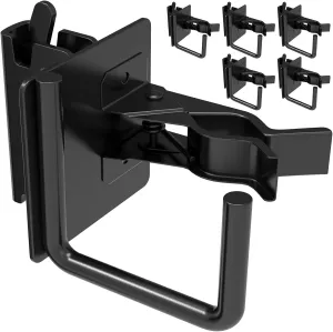 6 Pcs Upgrade E-Track Tool Holders with J Hook,E Track Accessories for Enclosed Trailer Store Shovels,Broom E Track Hook Tool Holder Hanger for Trailer Accessories,E Track Shovel Holder