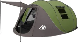 6 Person Easy Pop Up Tents for Camping, AYAMAYA Double Layer Waterproof Instant Tent with Vestibule & Porch