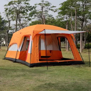 6 Person Tent Double Layer Tent for Camping Family,Waterproof Outdoor Tent with Porch,2 Bedroom Living Room Tent,Advanced Ventilation Dome Tent