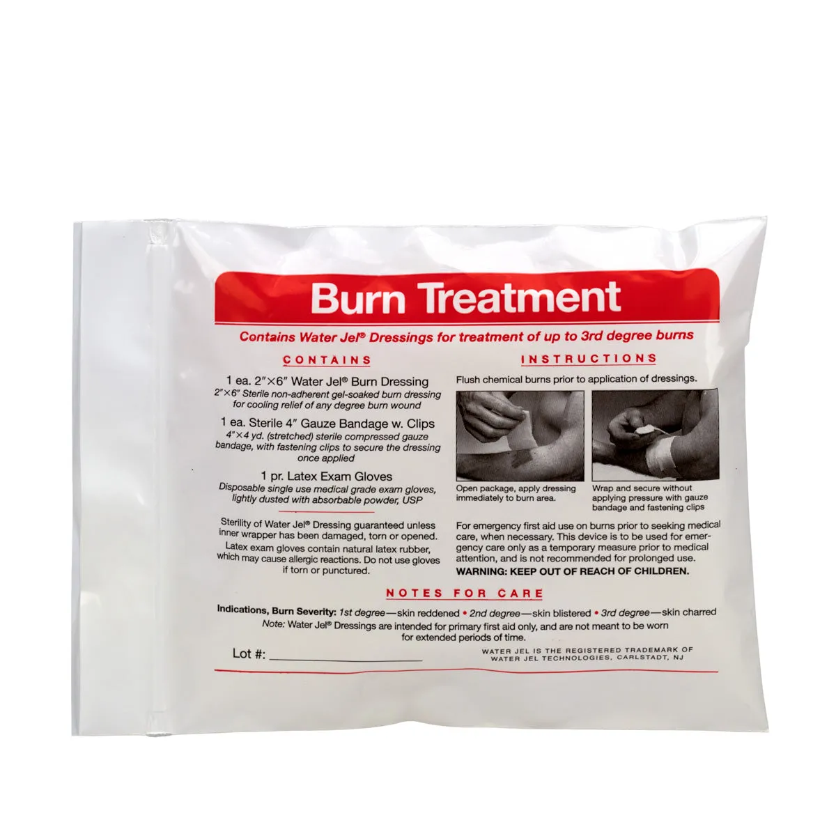 6 Piece Water-Jel Burn Care Triage Pack, First Aid Triage Pack - Burn Care Treatment