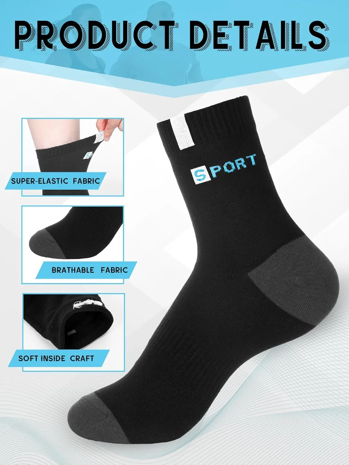 60 Pairs Mens Socks Bulk Homeless Thermal Winter Moisture Wicking Sports Ankle Sock for Men Unisex