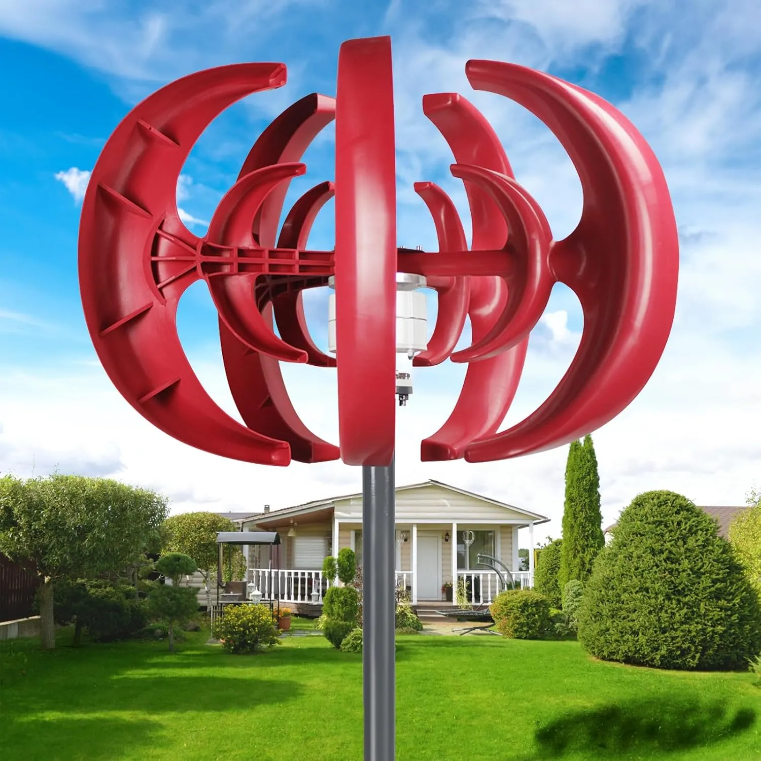 600W Wind Turbines Generator, 5 Blades DCs 12V Vertical Axis Wind Generator Kit, Permanent Magnet Alternator, Low Start Windmill Power System, Home Hybrids Energy, Streetlight Electricity Equipment R