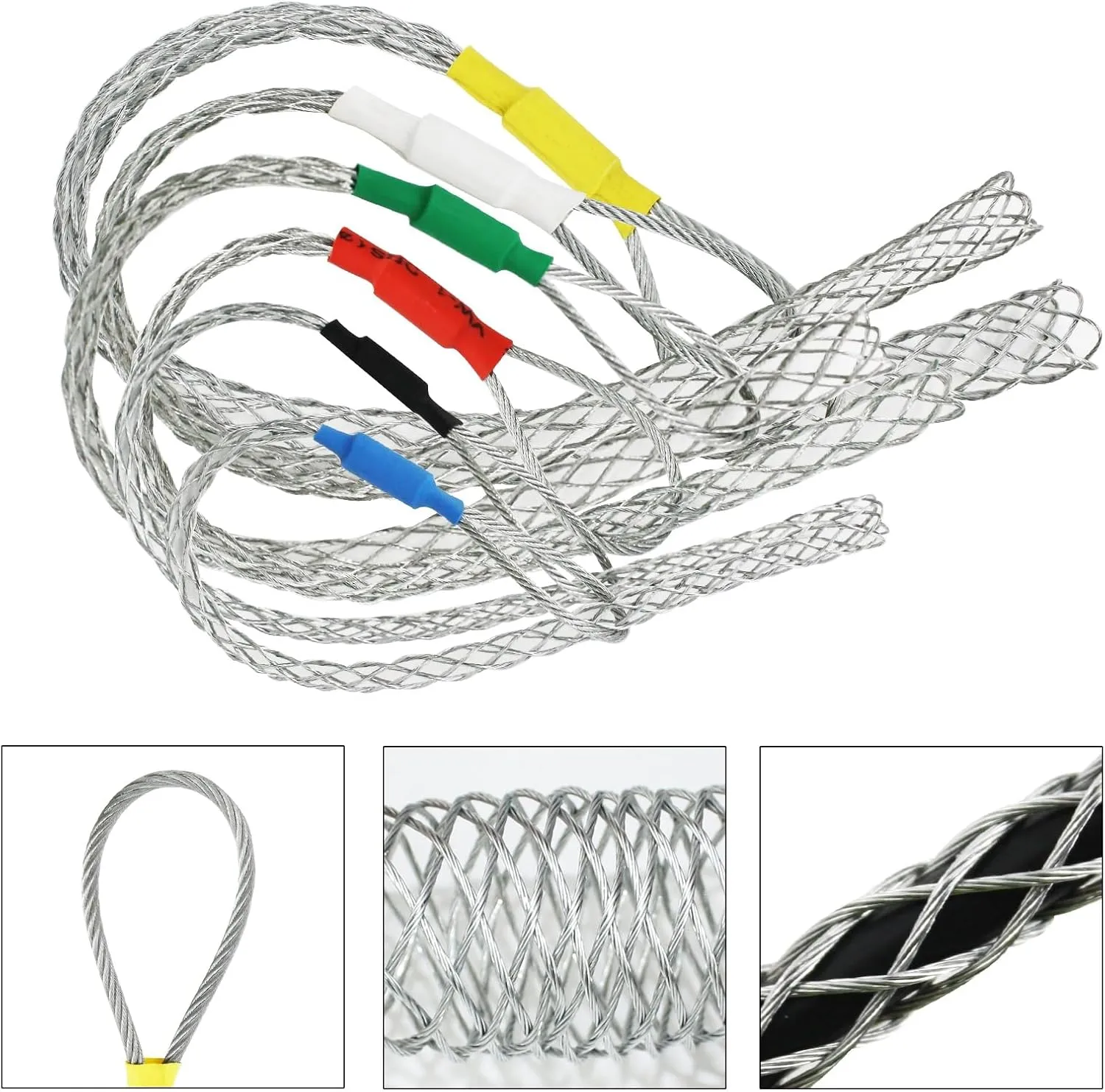 6pcs as a set cable Puller Socks Cable Pulling Sock Grip Wire Eye Mesh Wire Grip Cable Puller Wire Mesh Cable Grip 4-25MM