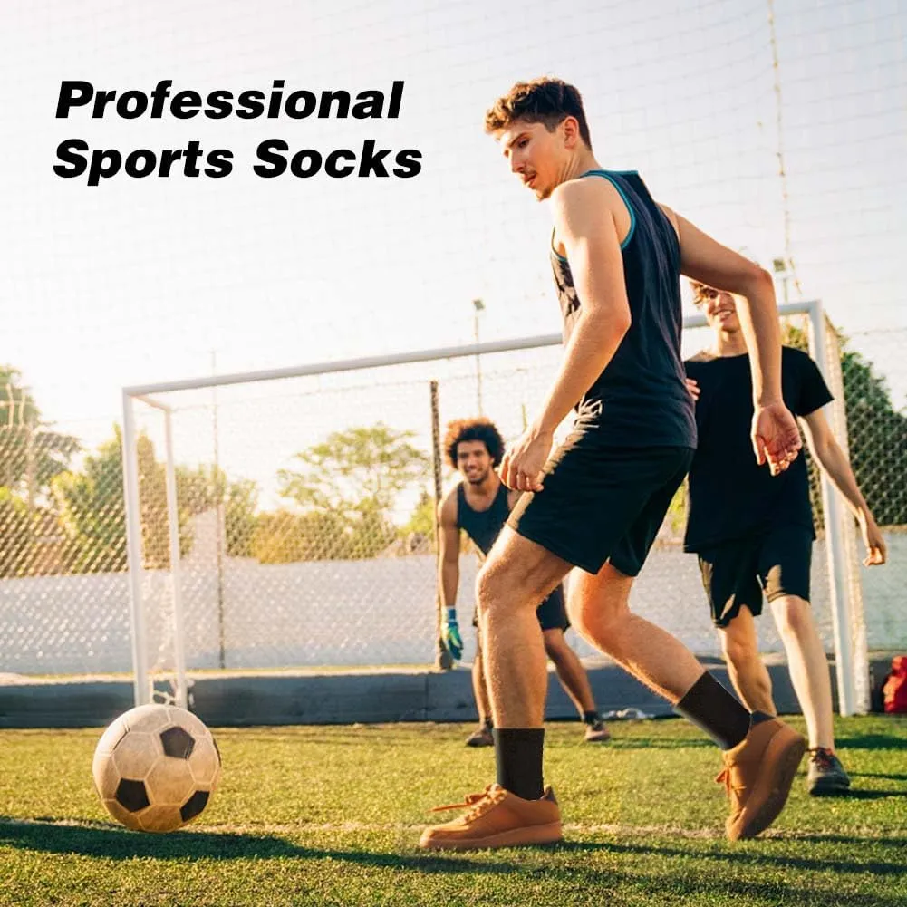 8 Pack Men's Soccer Socks Anti Slip Non-Slip Grip Pads for Football Basketball Sports Grip Soccer Socks