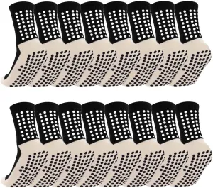 8 Pack Men's Soccer Socks Anti Slip Non-Slip Grip Pads for Football Basketball Sports Grip Soccer Socks