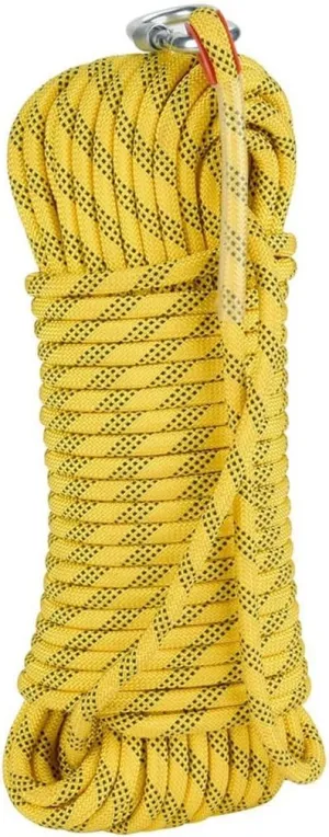 8mm Indoor Outdoor Escape Rope,Static Rescue Rope for Escape Rope, Ice Climbing Equipment, Fire Safety Rescue Rope (Color : Yellow, Size : 8mm x 15m)