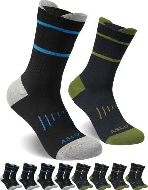 8Pairs Men's Seamless Crew Work Socks,Moisture Wicking Athletic Socks for Hiking Sports Running Available in M-XXL