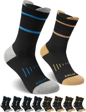 8Pairs Men's Seamless Crew Work Socks,Moisture Wicking Athletic Socks for Hiking Sports Running Available in M-XXL