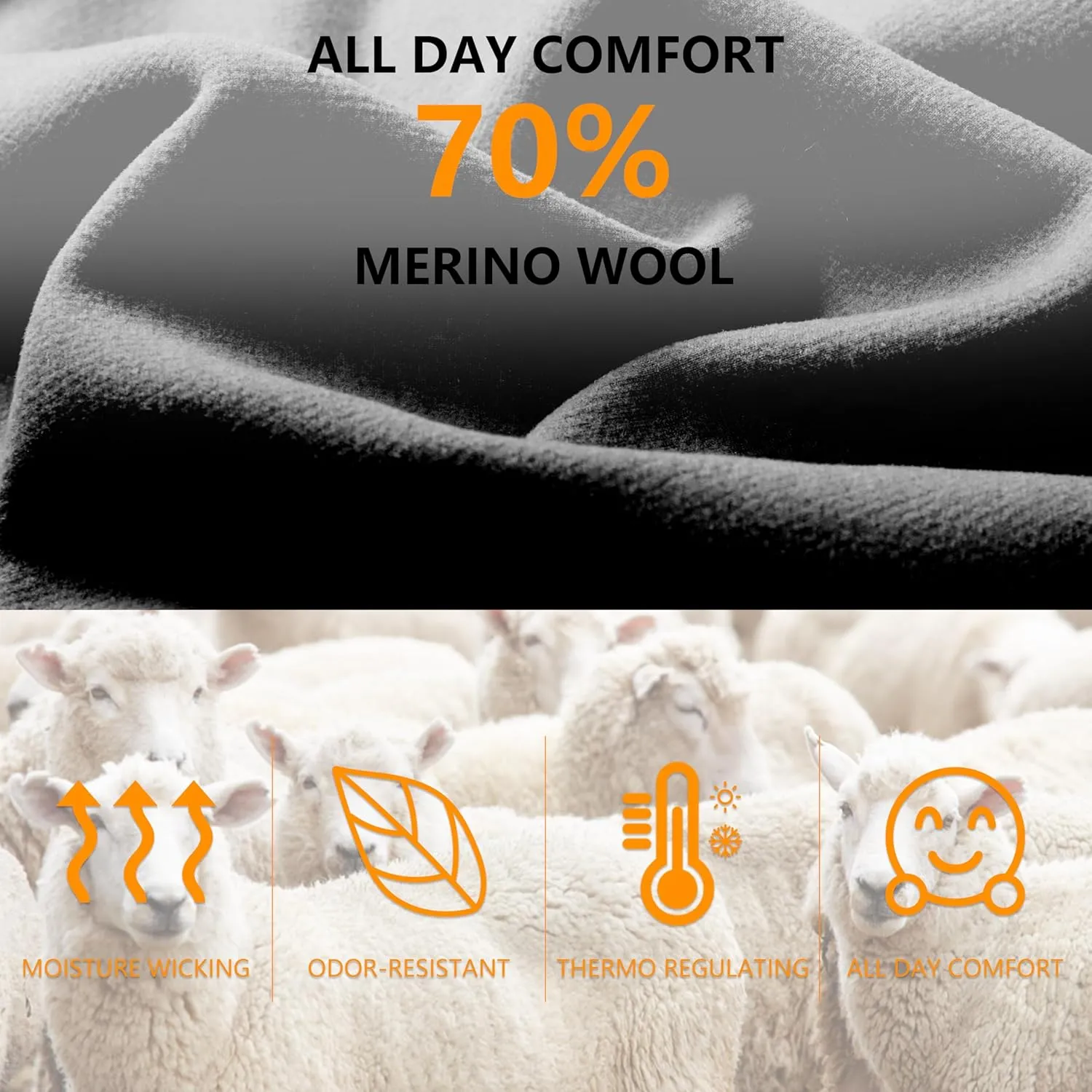 90% Merino Wool Ankle Men's Women's Athletic Wool Socks, 3 Pairs