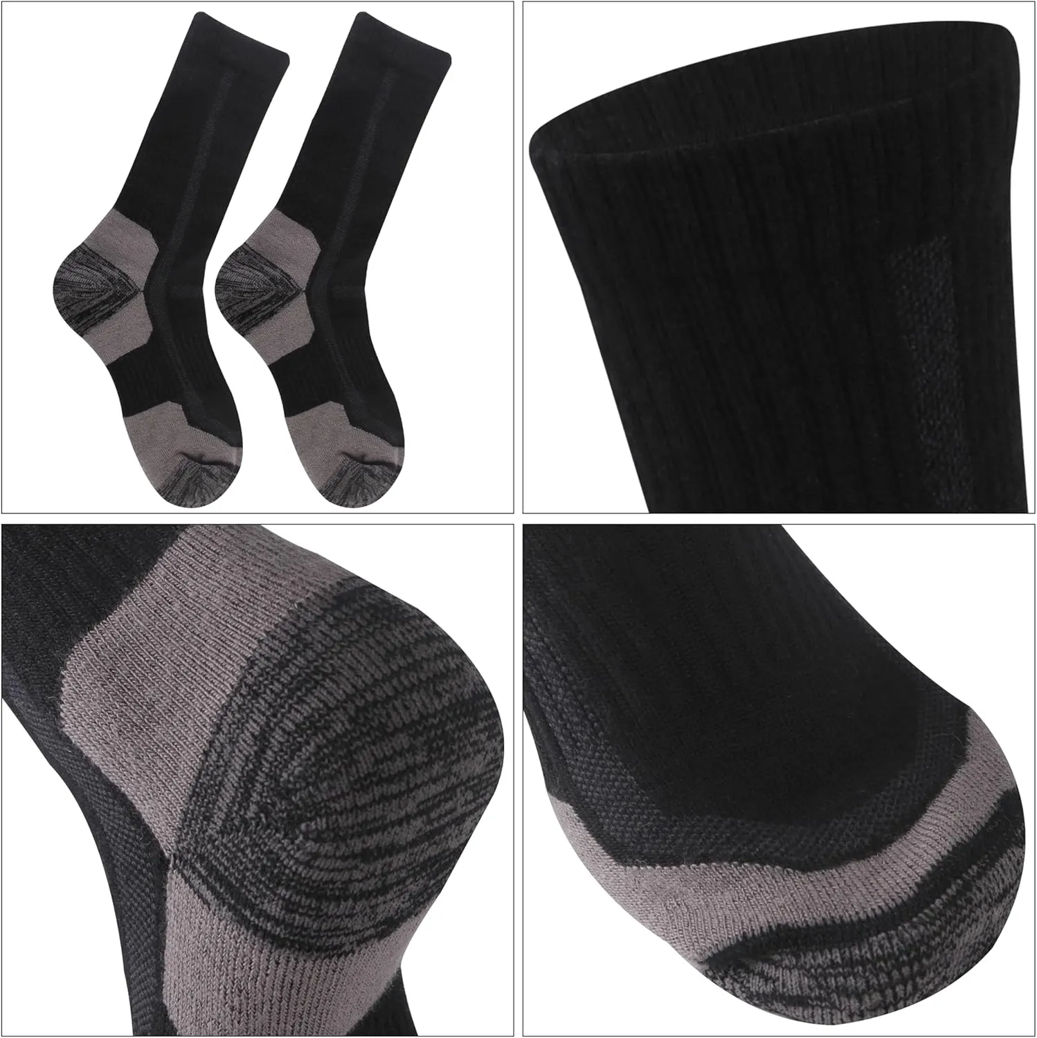 90% Merino Wool Ankle Men's Women's Athletic Wool Socks, 3 Pairs
