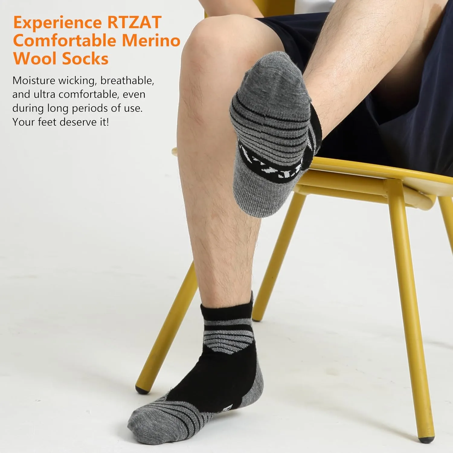 90% Merino Wool Low Cut Athletic Ultra-Light Running Ankle Socks, Tennis Golf Socks for Women & Men