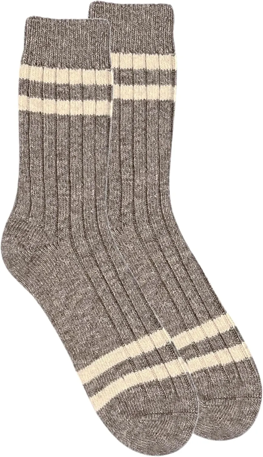 92% Merino Wool Socks Crew Cozy Heavyweight Hiking Travel Outdoor Super- Soft Socks, 100% Made in Mongolia