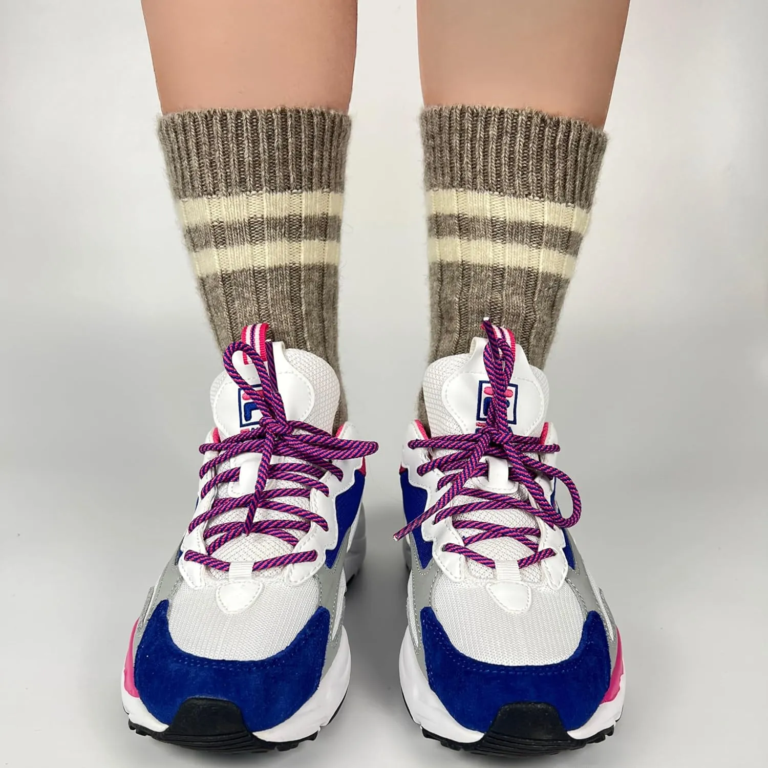 92% Merino Wool Socks Crew Cozy Heavyweight Hiking Travel Outdoor Super- Soft Socks, 100% Made in Mongolia