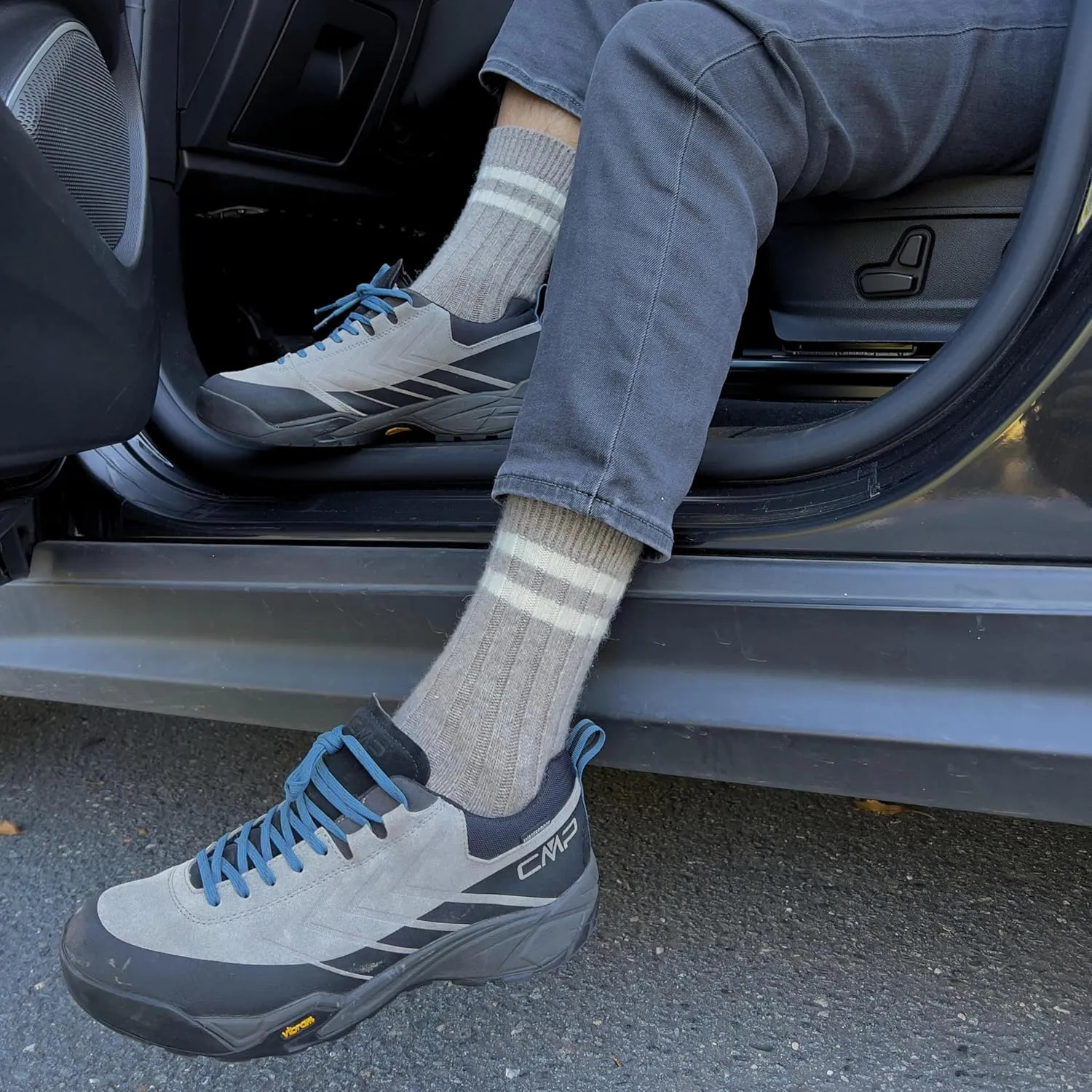 92% Merino Wool Socks Crew Cozy Heavyweight Hiking Travel Outdoor Super- Soft Socks, 100% Made in Mongolia