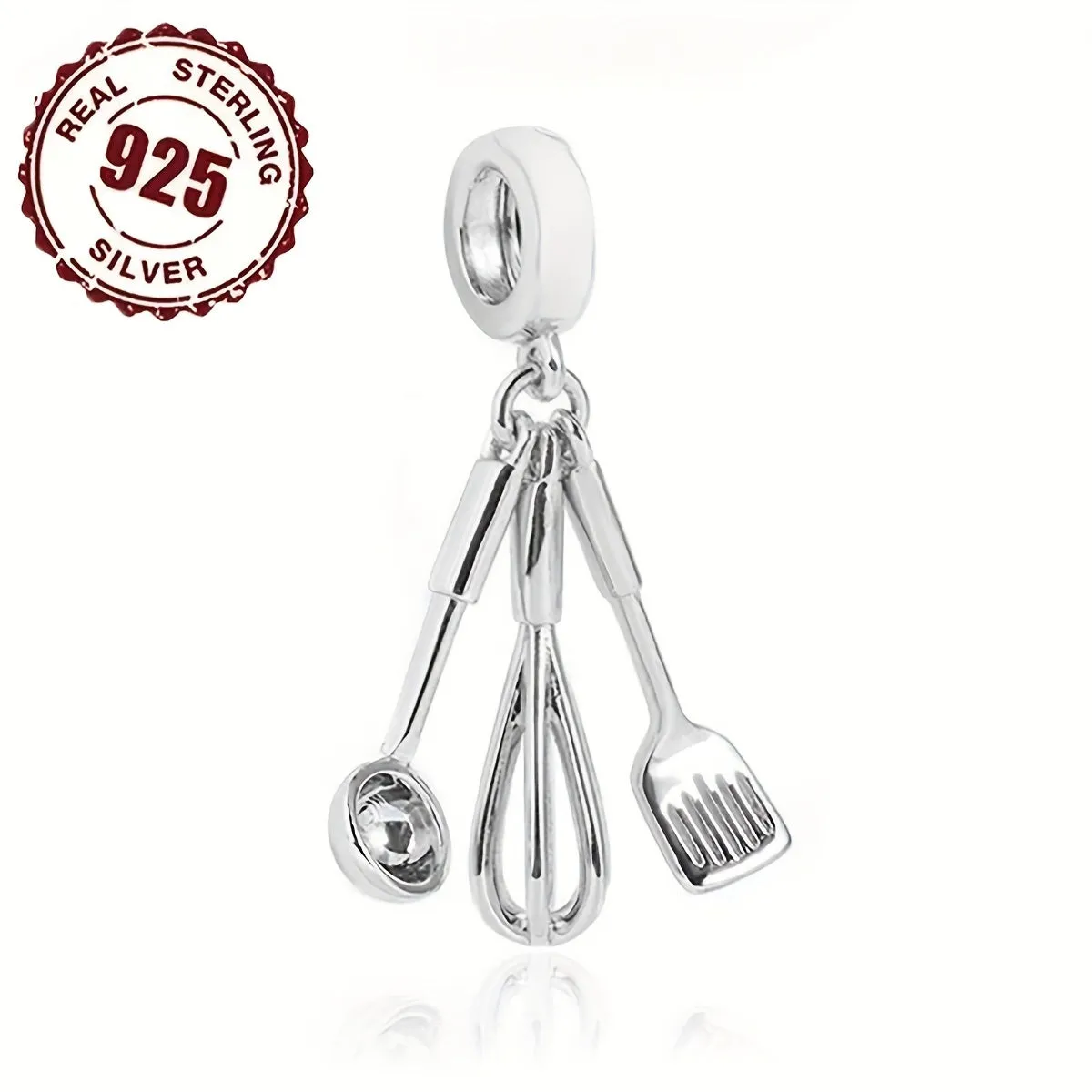 925 Sterling Silver Spoon Charm DIY Bracelet Necklace Accessory