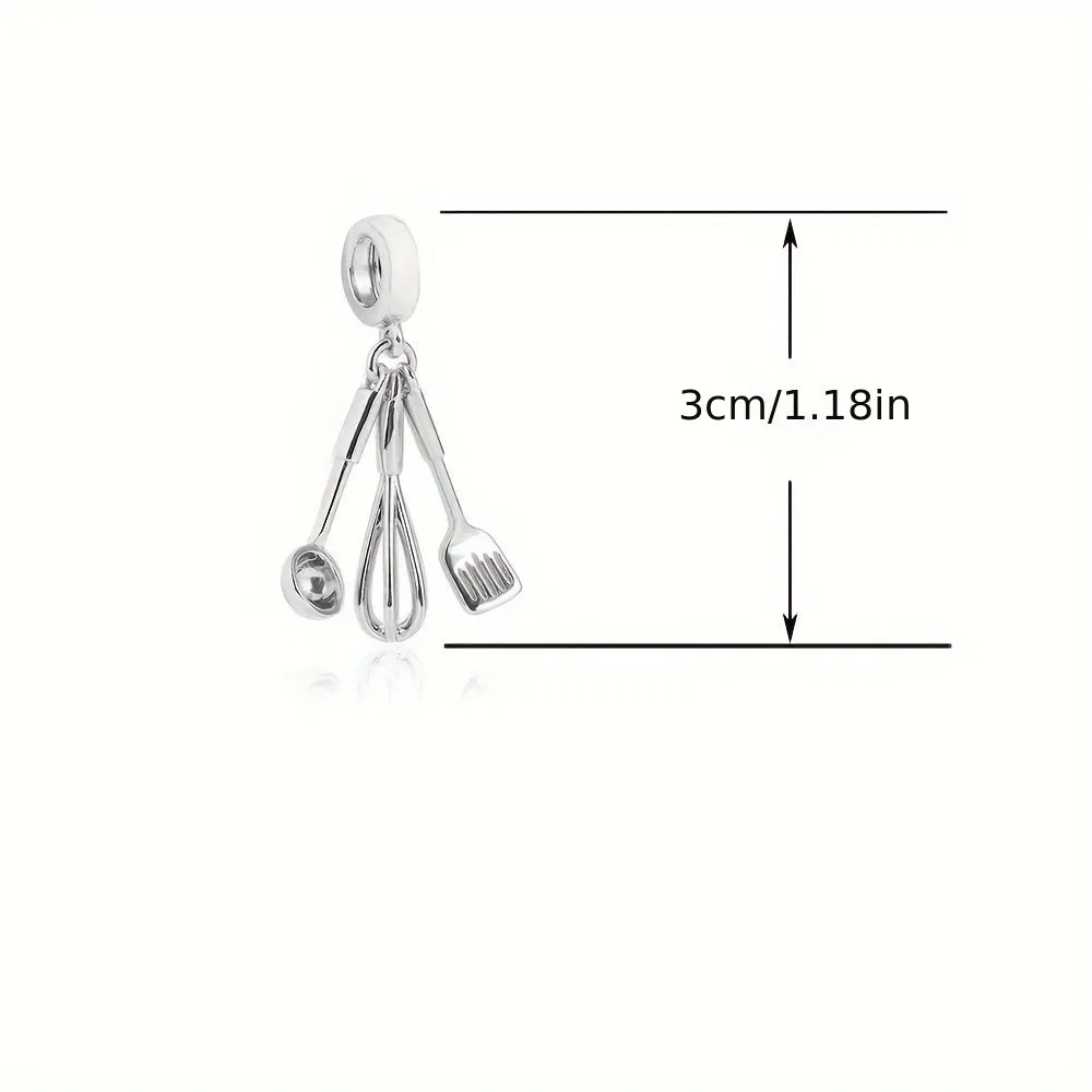 925 Sterling Silver Spoon Charm DIY Bracelet Necklace Accessory