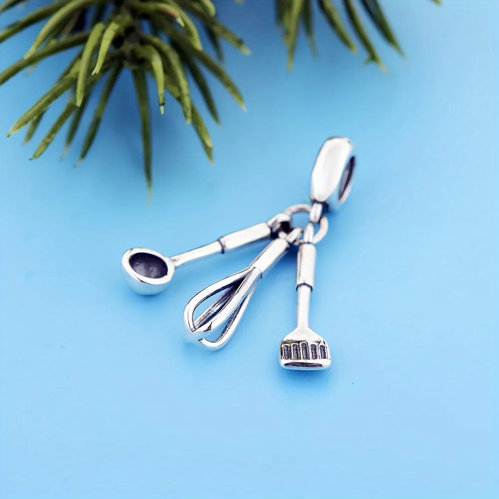 925 Sterling Silver Spoon Charm DIY Bracelet Necklace Accessory