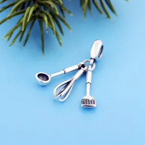 925 Sterling Silver Spoon Charm DIY Bracelet Necklace Accessory