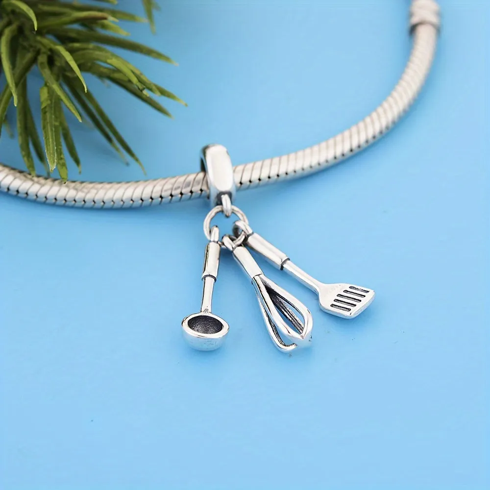 925 Sterling Silver Spoon Charm DIY Bracelet Necklace Accessory