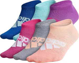 adidas Girls' Superlite Badge of Sport Ii No Show Socks 6-Pack (Toddler/Little Big Kid/Adult)