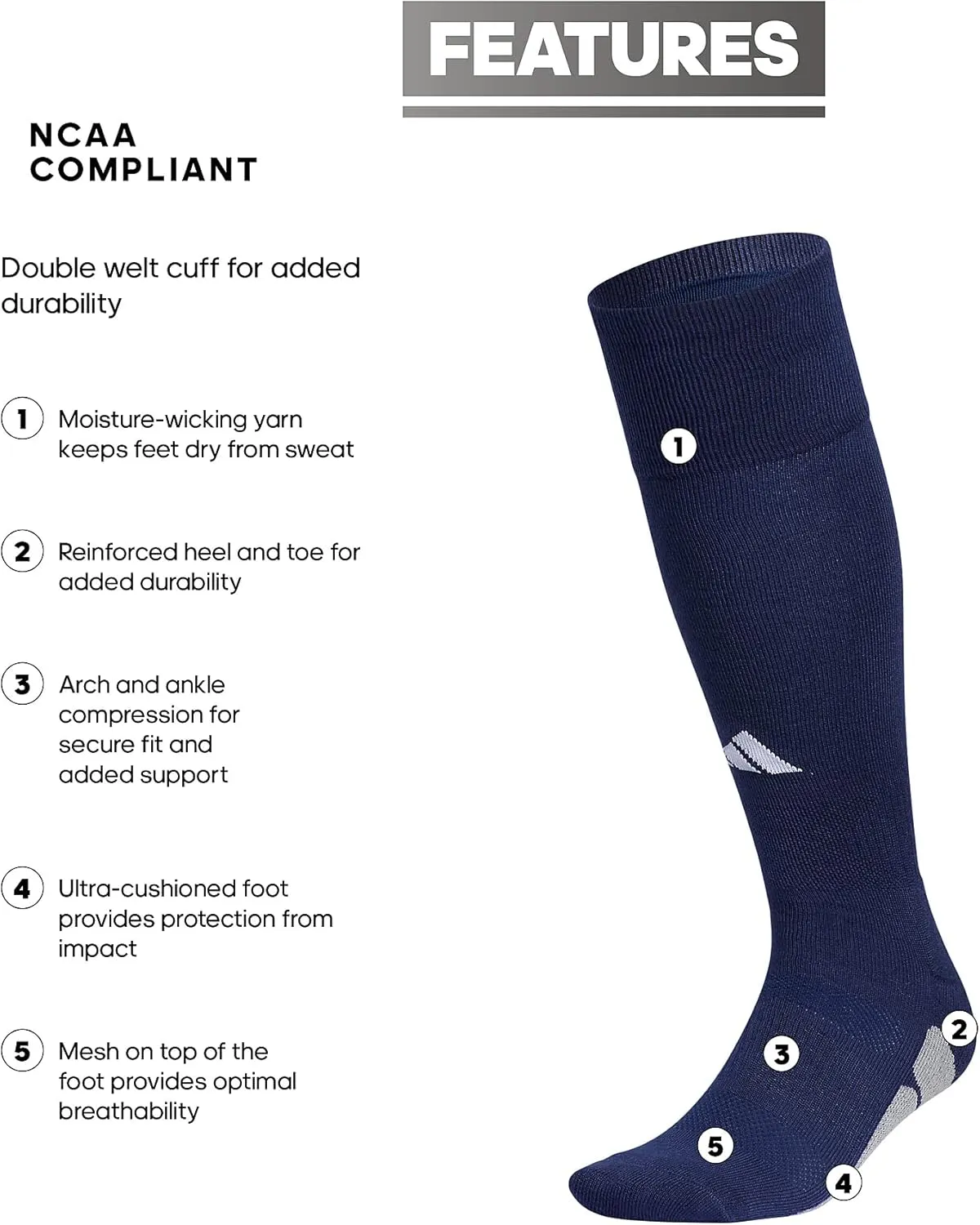 adidas Unisex-Adult Utility All Sport Over the Calf (Otc) Socks (1-pair)