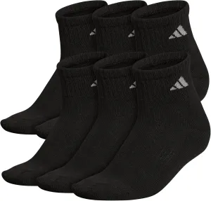 adidas Women's Ankle Socks, Athletic Cushioned Quarter Fit, 6-Pack, Durable, Comfortable, Cooling, with Compression