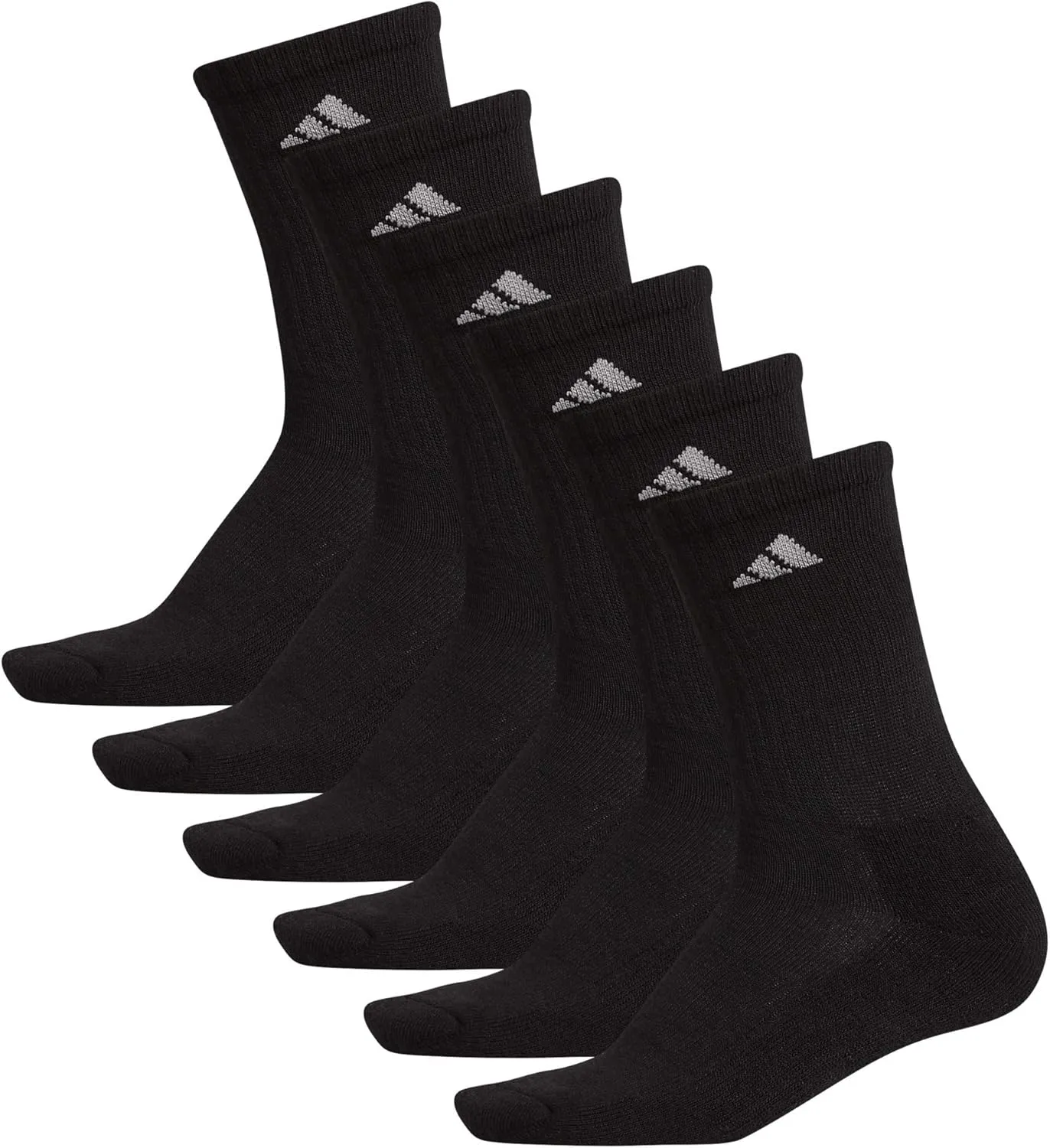 adidas Women's Athletic Cushioned 6-Pack Crew, Arch Support Socks for Women
