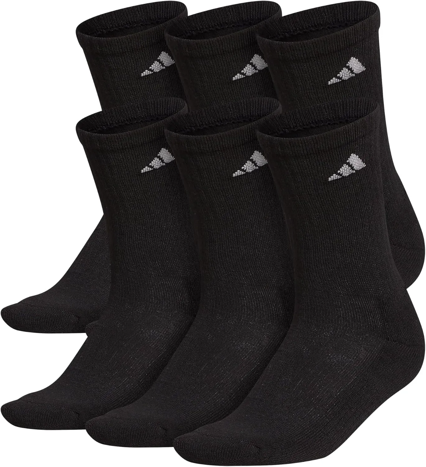 adidas Women's Athletic Cushioned 6-Pack Crew, Arch Support Socks for Women