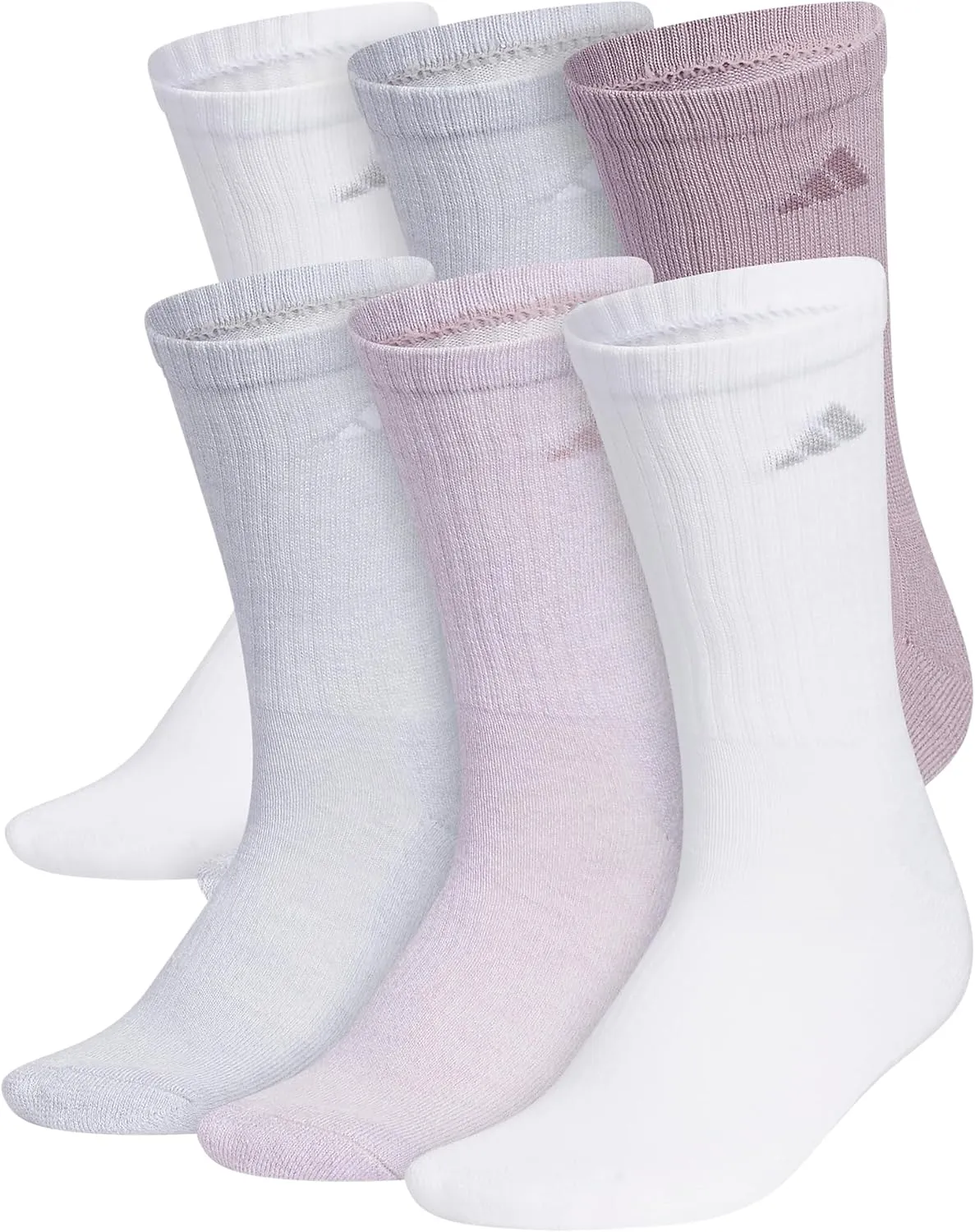 adidas Women's Athletic Cushioned Crew Socks with Arch Support, 6-Pack, Durable, Moisture-Wicking