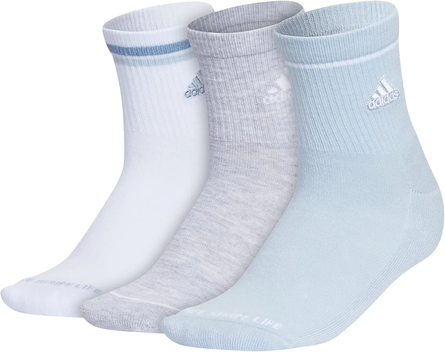 adidas Women's Cushioned Sport High Quarter Socks (3-Pair) Above The Ankle Height with Arch Compression for a Secure Fit