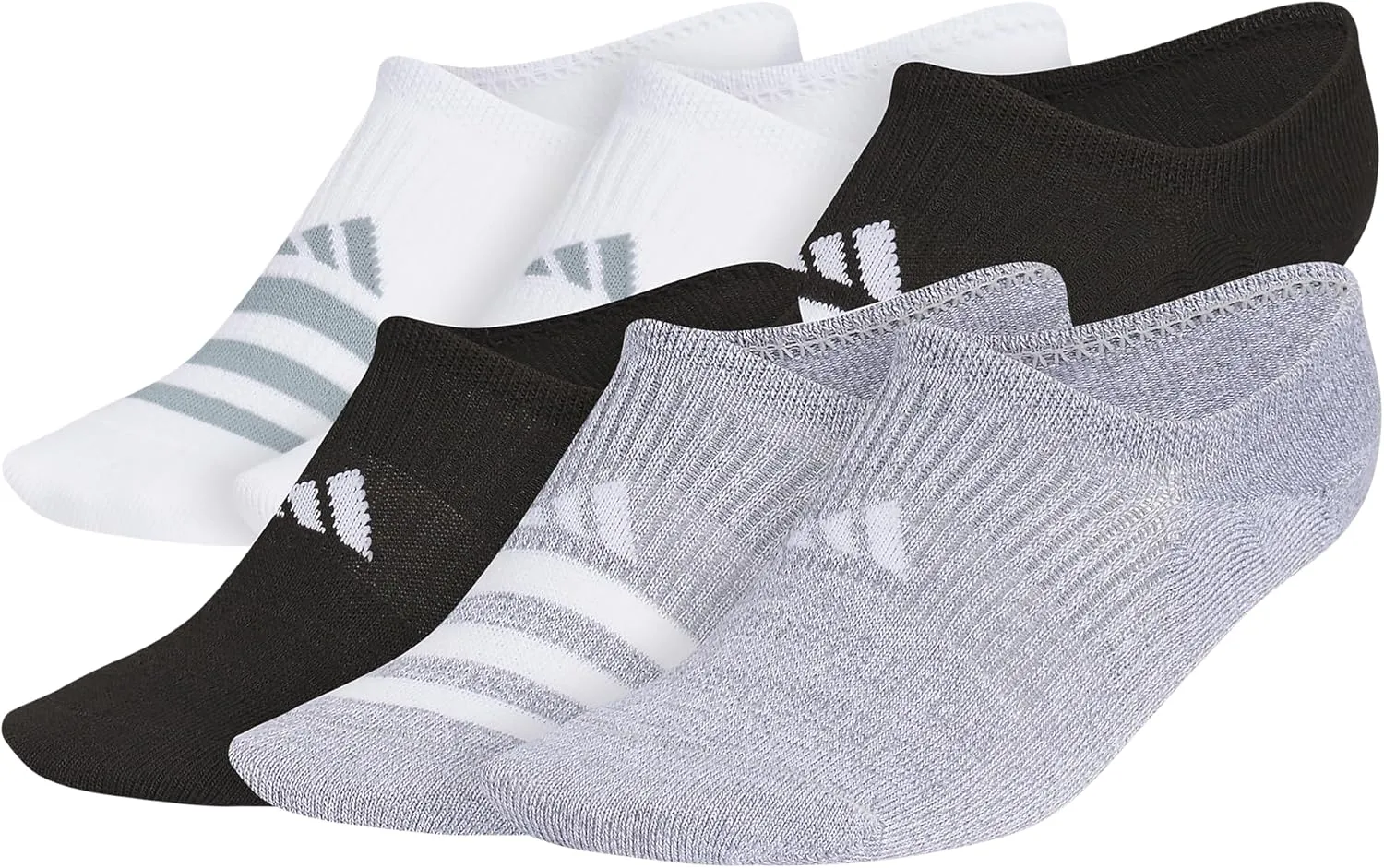 adidas Women's Superlite 3.0 6-Pack Super No Show, Athletic Socks, Invisible Ultra Low-Profile, Cushion & Arch Compression