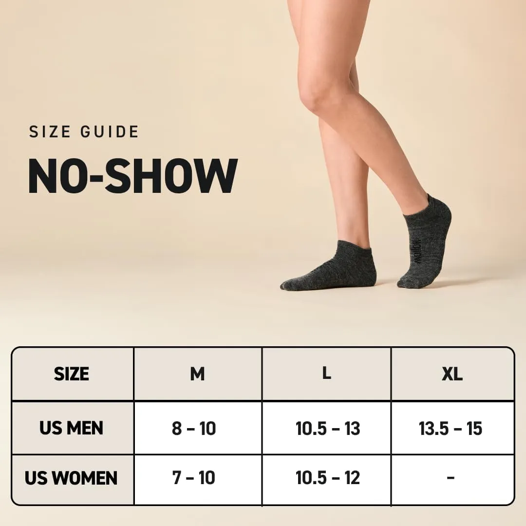 Alpaca No Show Socks for Men and Women, 2 Pack, Moisture Wicking Alpaca Socks for Hiking, Running, Outdoors, Any Season No Show Sock, Temperature Regulating, Light Compression, Medium, Black